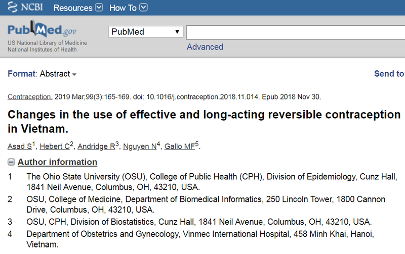 Changes in the use of effective and long-acting reversible contraception in Vietnam